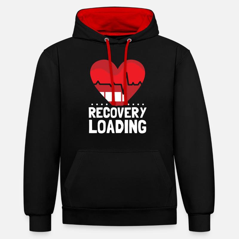 Récupérer un patient survivant - Sweat à capuche contrasté - noir/rouge