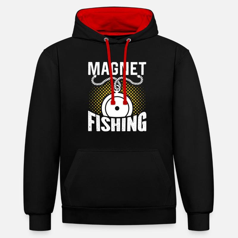 Aimant de pêche Aimant - Sweat à capuche contrasté - noir/rouge