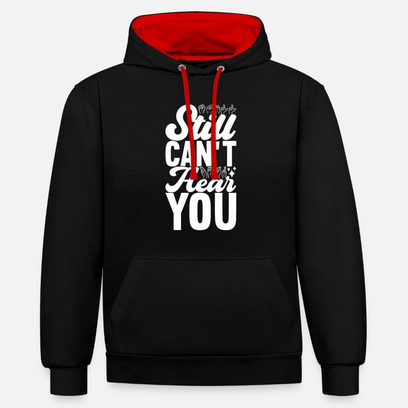 Sourds sourds muets sourds - Sweat à capuche contrasté - noir/rouge