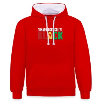Unexcused Black History African American - Contrast hoodie - red/white - Front - Liana (172cm) & Jaron (178cm)