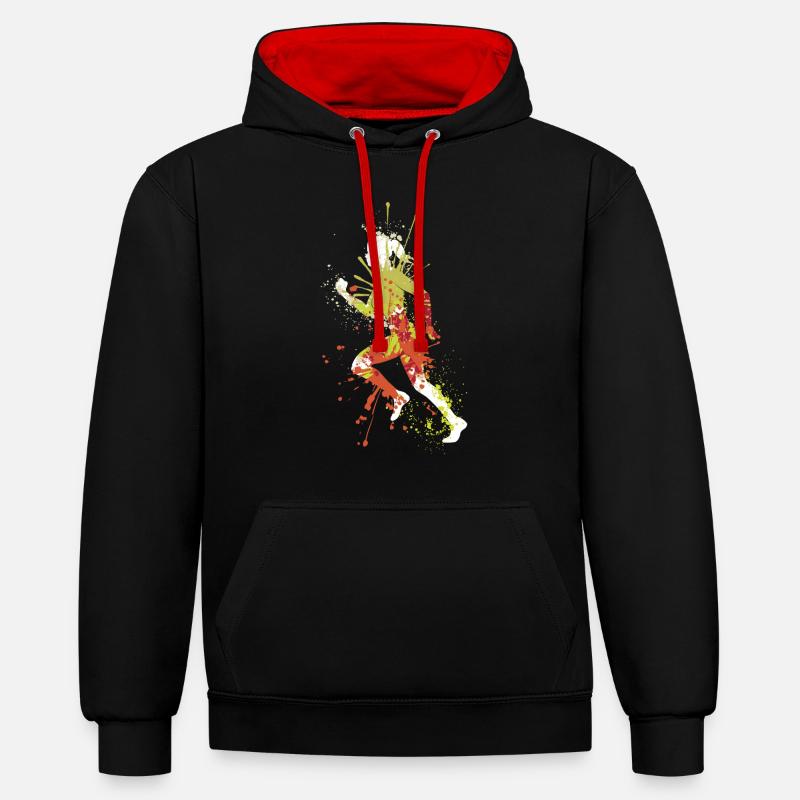 Splash Running Jogging Girl - Sweat à capuche contrasté - noir/rouge