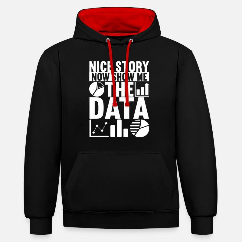 Data Scientist Data Analyst - Contrast hoodie - black/red