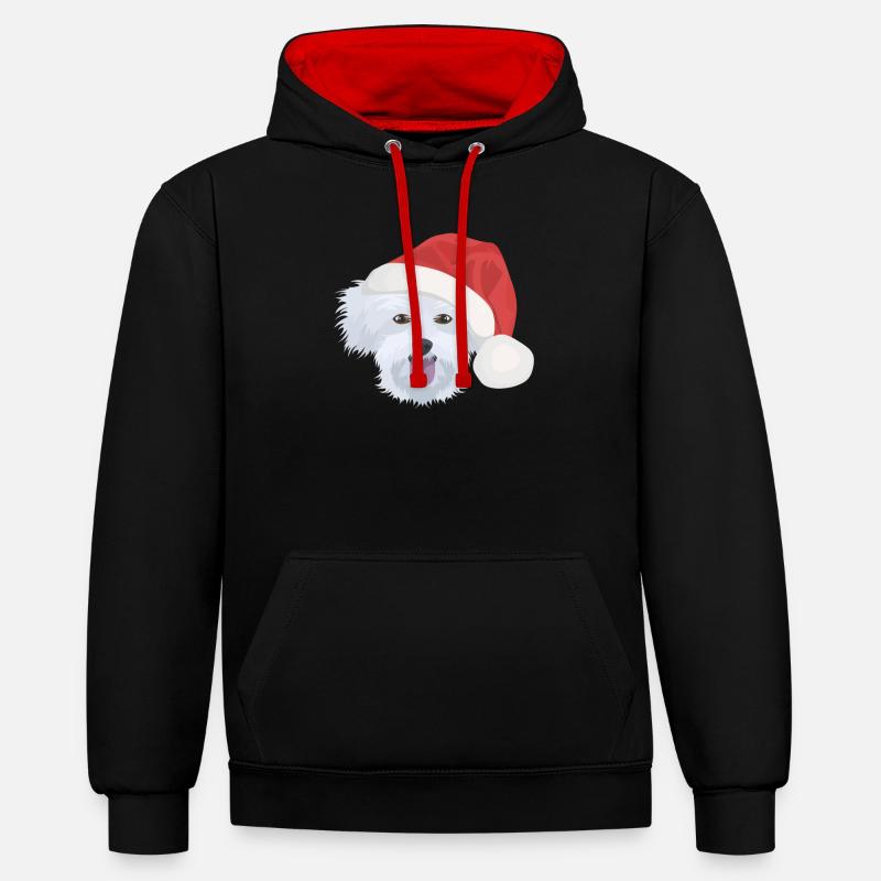 Malteser Joyeux Noël - Sweat à capuche contrasté - noir/rouge