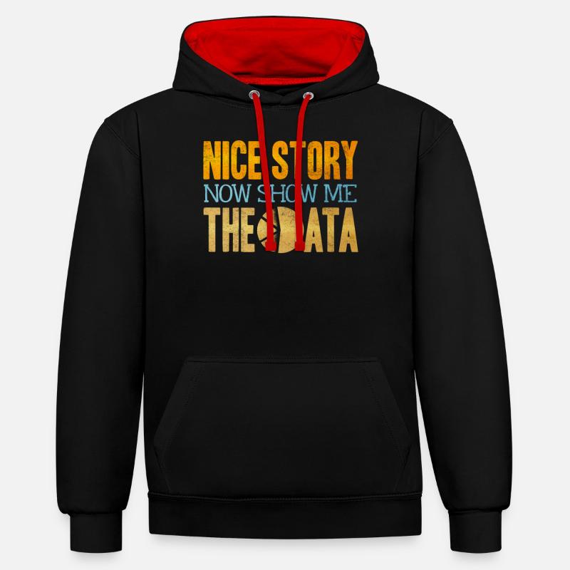 Data Analyst, Data Engineer - Contrast hoodie - black/red