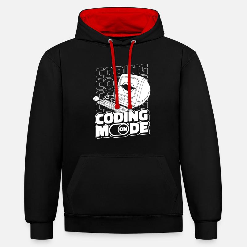 Entwickler Coder Programmierer Computer - Kontrast-Hoodie - Schwarz/Rot