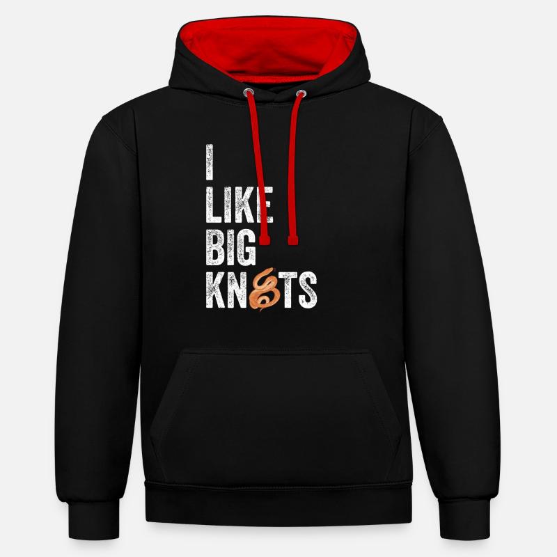 Königspython Ball Python - Kontrast-Hoodie - Schwarz/Rot