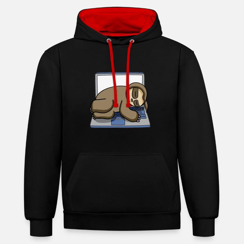 Computer Nerd Programmer Gift - Contrast hoodie - black/red