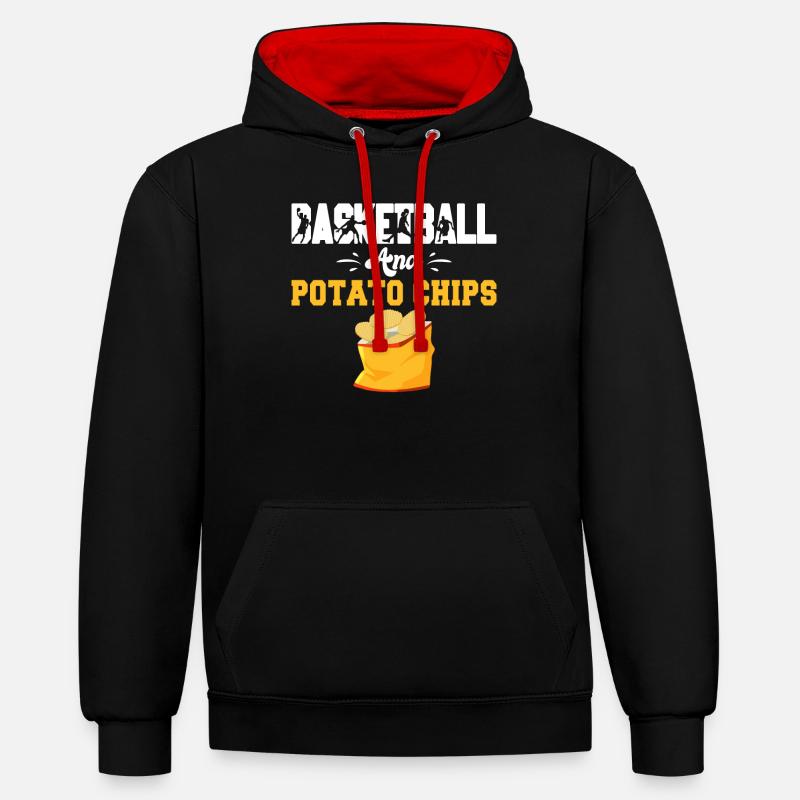 Cadeau de croustilles - Sweat à capuche contrasté - noir/rouge