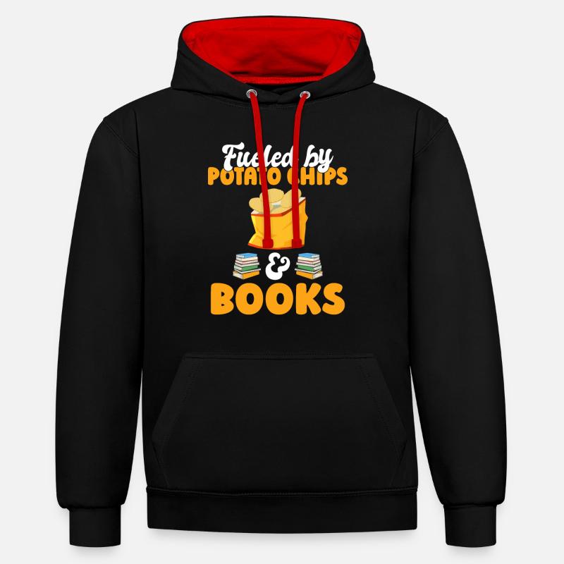 Cadeau de croustilles - Sweat à capuche contrasté - noir/rouge
