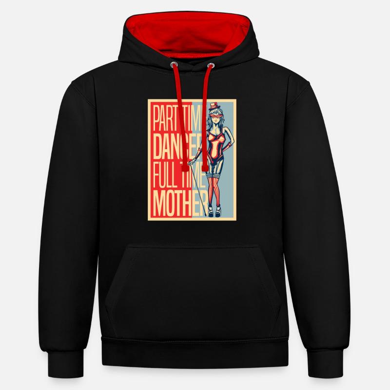 Mom Mutter Mutter Tanz Mutter - Kontrast-Hoodie - Schwarz/Rot