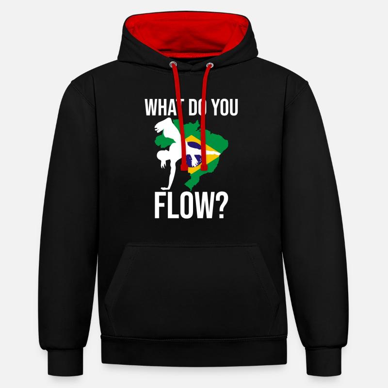 Danse brésilienne pour le kickboxing - Sweat à capuche contrasté - noir/rouge