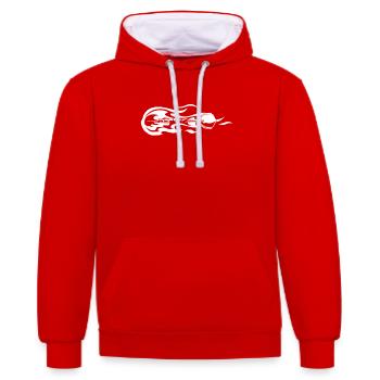 Darts darts tribe - Contrast hoodie - red/white - Front - Liana (172cm) & Jaron (178cm)