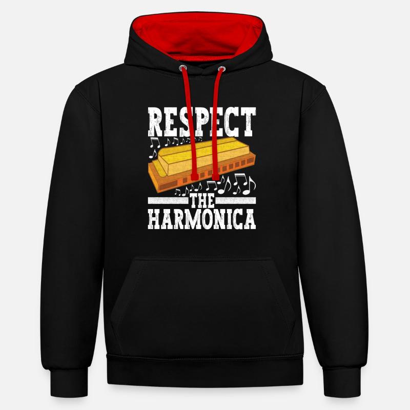 Harmonica Harmonica - Contrast hoodie - black/red