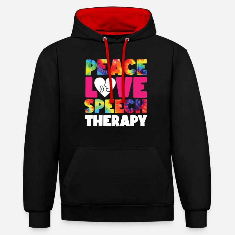 Assistant orthophoniste - Sweat à capuche contrasté - noir/rouge