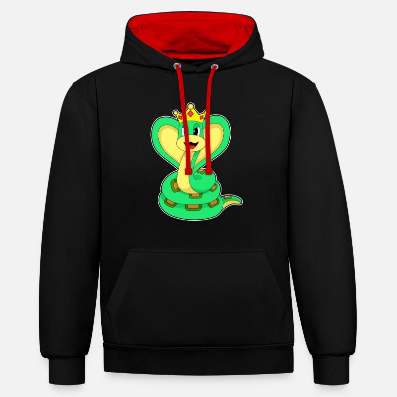 Couronne du Roi Serpent - Sweat à capuche contrasté - noir/rouge