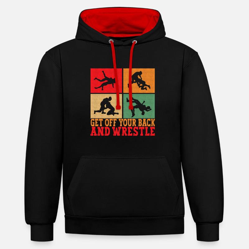 Lutte Lutteurs Lutteurs - Sweat à capuche contrasté - noir/rouge