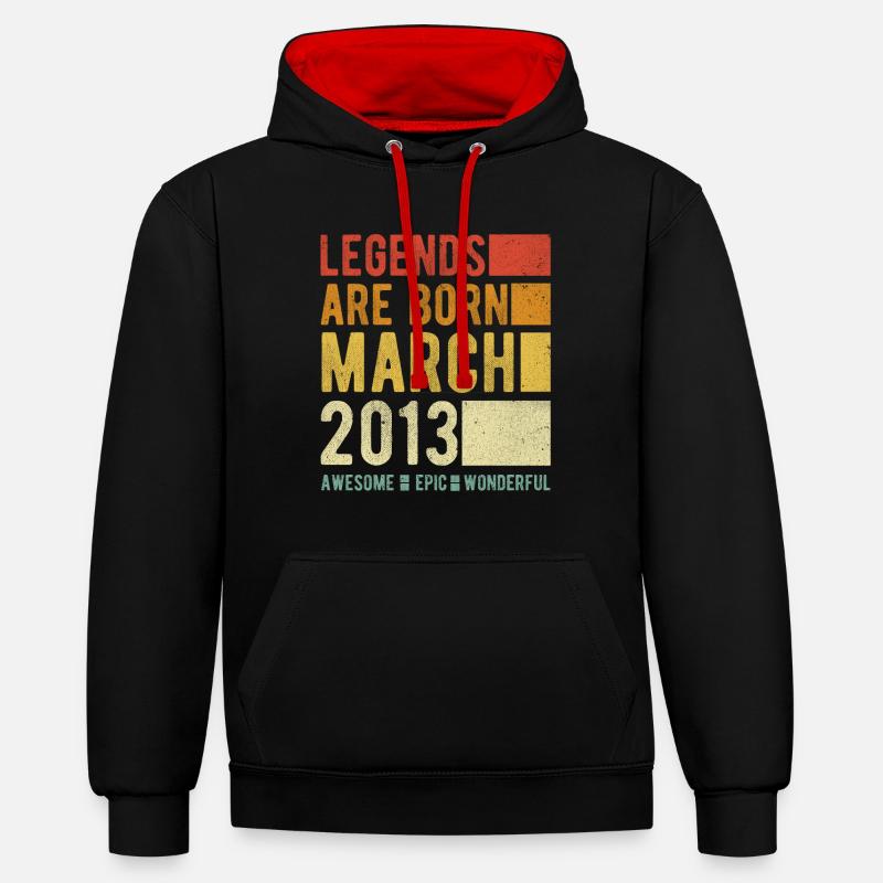 Anniversaire Mars 2013 - Sweat à capuche contrasté - noir/rouge