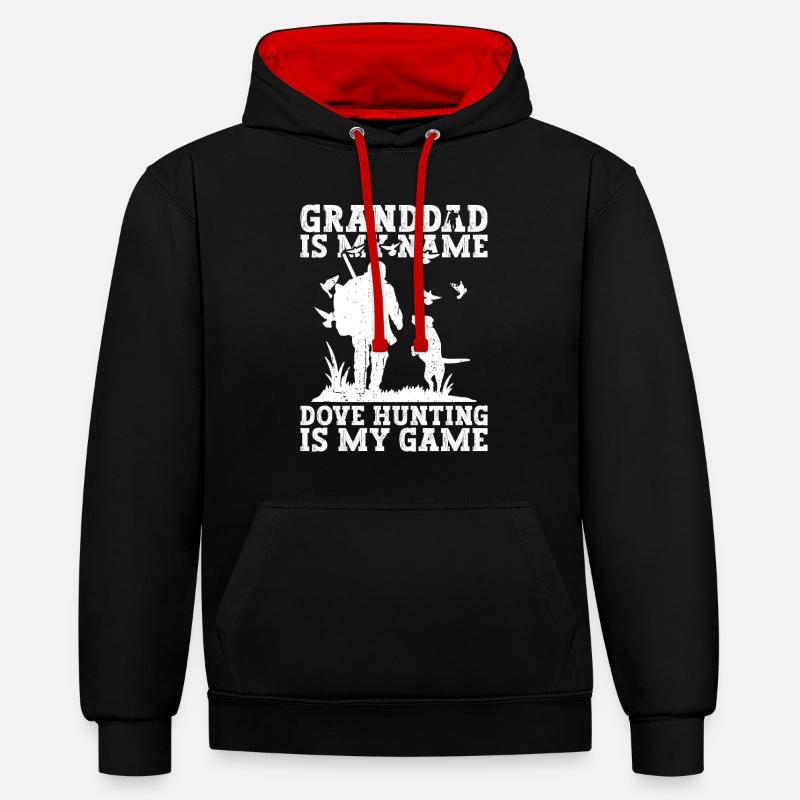Taubenjäger Opa Taubenjagd Jäger - Sweat à capuche contrasté - noir/rouge
