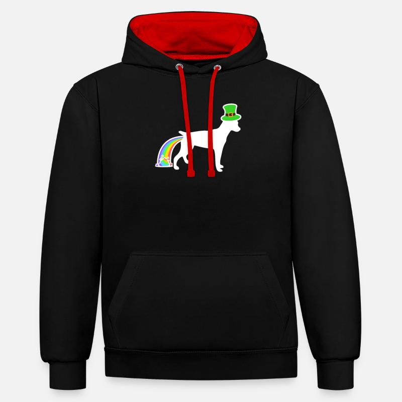 Chien de Saint-Patrick - Ratterrier - Sweat à capuche contrasté - noir/rouge