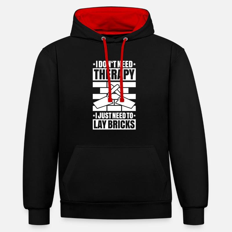 Maître Maçonnerie Maçonnerie Maçon Maçon - Sweat à capuche contrasté - noir/rouge