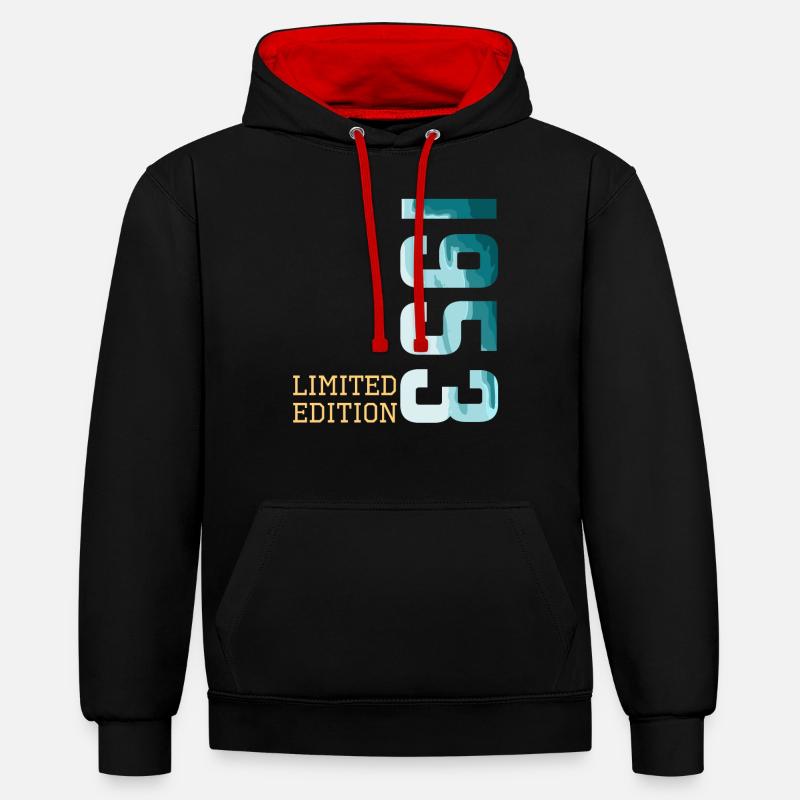 1953 Édition limitée - Sweat à capuche contrasté - noir/rouge