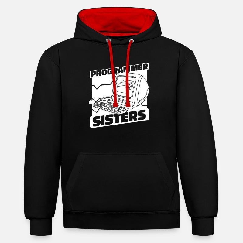 Developer Coder Programmer Computer - Contrast hoodie - black/red