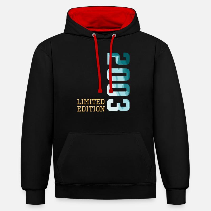 2003 Édition Limitée - Sweat à capuche contrasté - noir/rouge