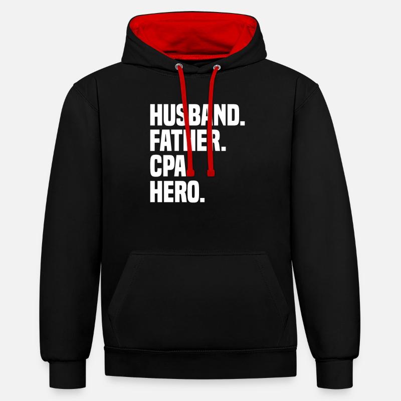 Auditeur Comptabilité - Sweat à capuche contrasté - noir/rouge