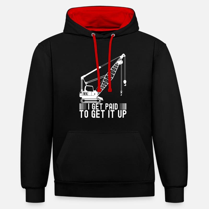 Grutier Grutier - Sweat à capuche contrasté - noir/rouge