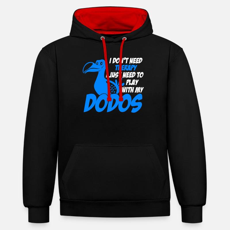 Dodo Dodos - Sweat à capuche contrasté - noir/rouge