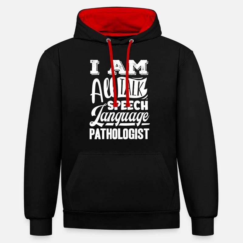 Speech-language pathology, speech-language pathologist - Contrast hoodie - black/red