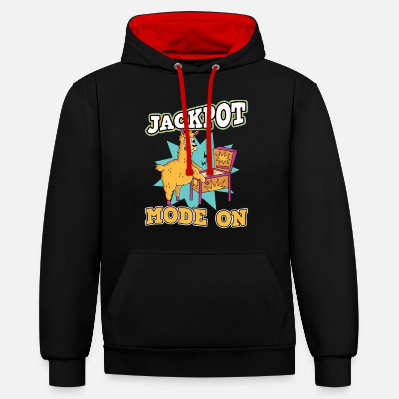 Mode Jackpot activé - Pinball - Sweat à capuche contrasté - noir/rouge
