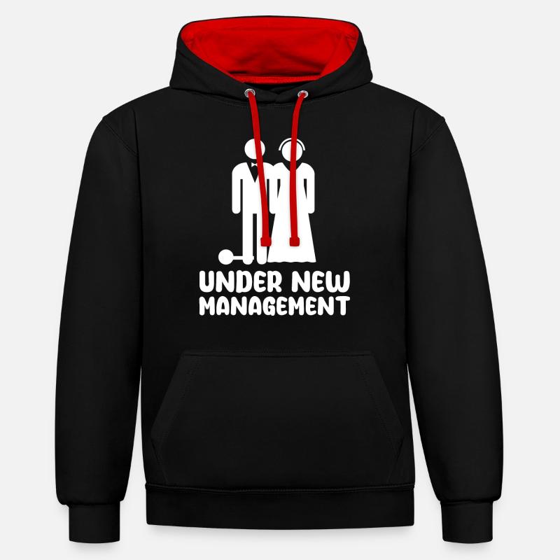 Sous la nouvelle direction - Sweat à capuche contrasté - noir/rouge