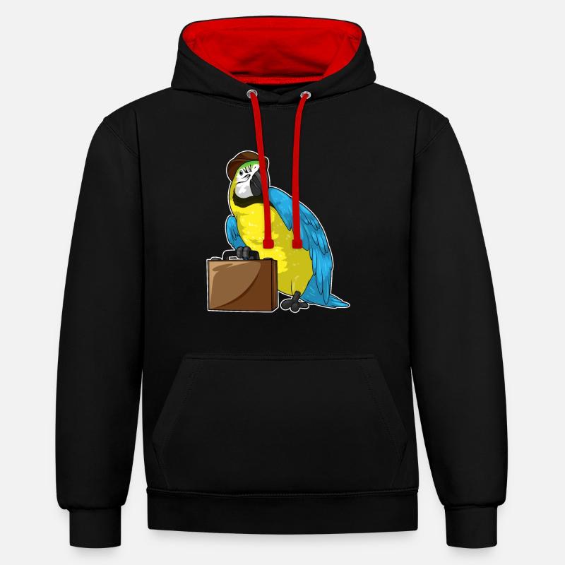Porte-documents Parrot Entrepreneur - Sweat à capuche contrasté - noir/rouge
