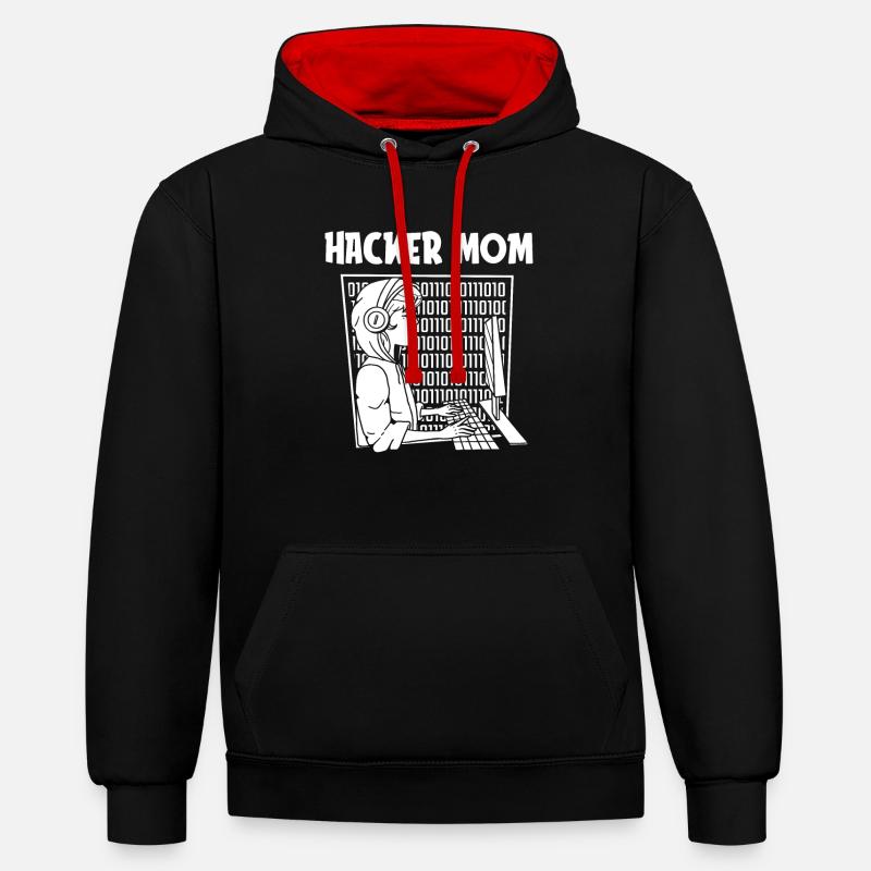 Entwickler Coder Programmierer - Kontrast-Hoodie - Schwarz/Rot