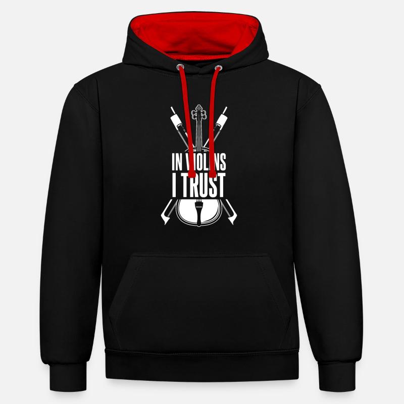 Violon Violon - Sweat à capuche contrasté - noir/rouge