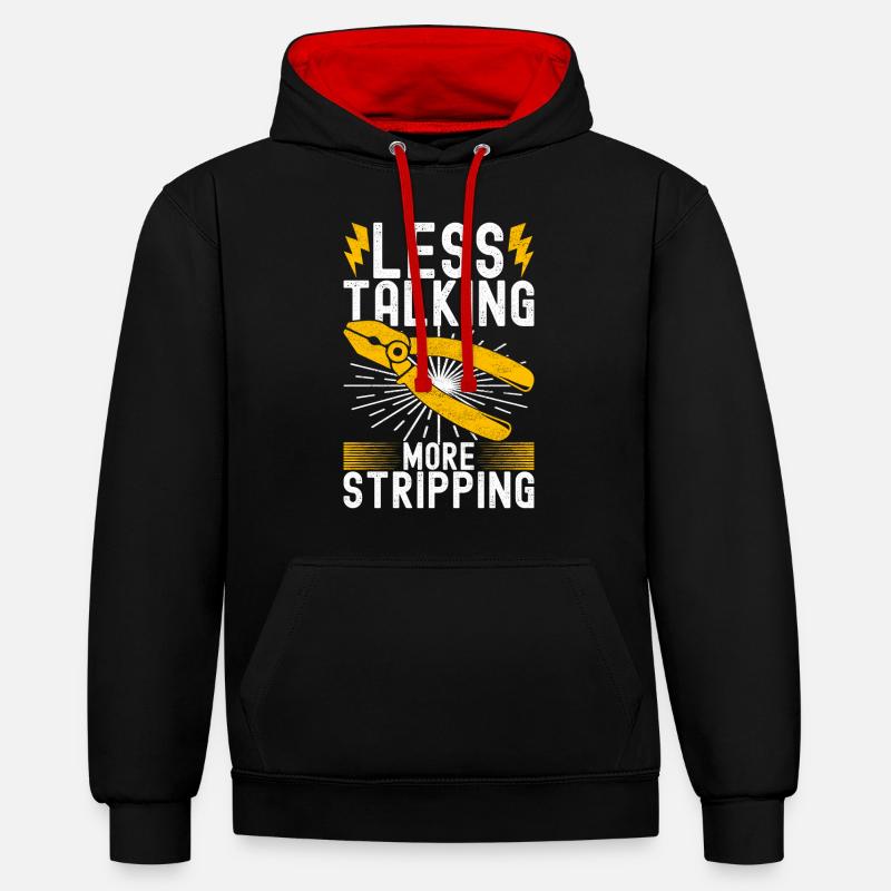 Électricien Technicien en électronique - Sweat à capuche contrasté - noir/rouge