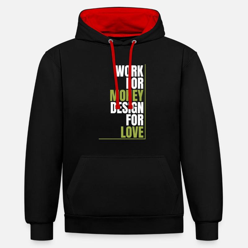 Web Developer Web Developer Love - Contrast hoodie - black/red