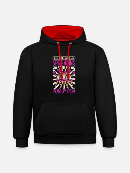 Cheerleader Cheerleader outfit - Contrast hoodie - black/red