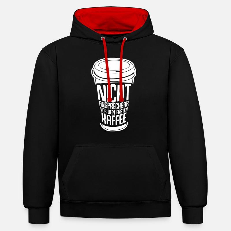 Kaffee Kaffeebecher Kaffeetrinker - Kontrast-Hoodie - Schwarz/Rot