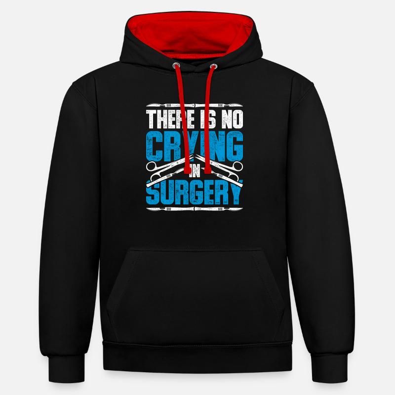 Assistant chirurgical - Sweat à capuche contrasté - noir/rouge