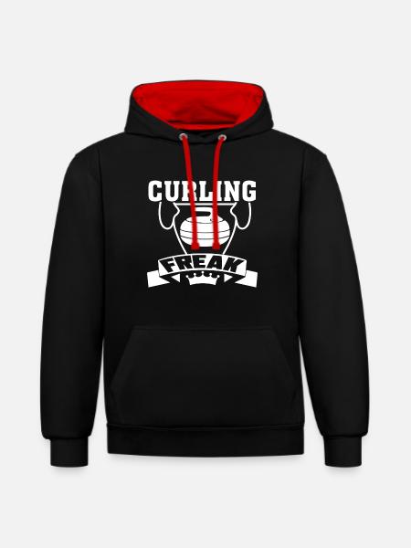 Curling Curling Freak - Contrast hoodie - black/red
