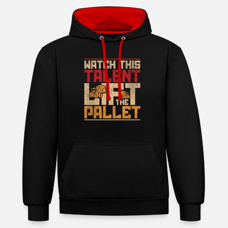 Gabelstaplerfahrer Staplerfahrer - Kontrast-Hoodie - Schwarz/Rot