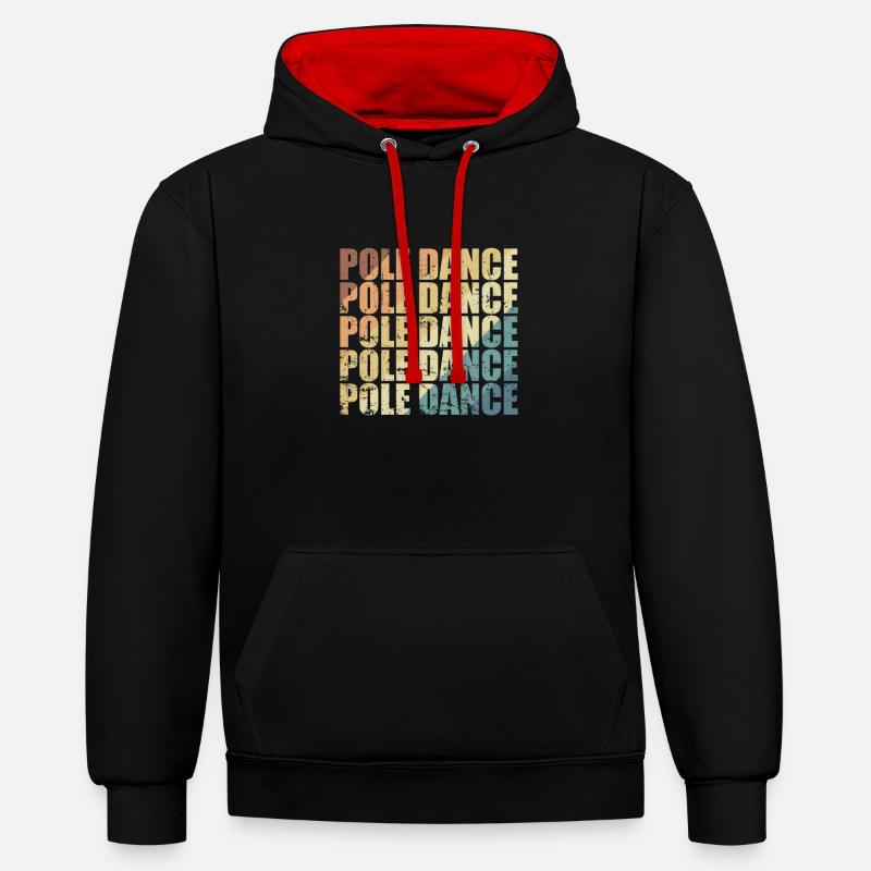 Pole Dance Stange Balance - Sweat à capuche contrasté - noir/rouge