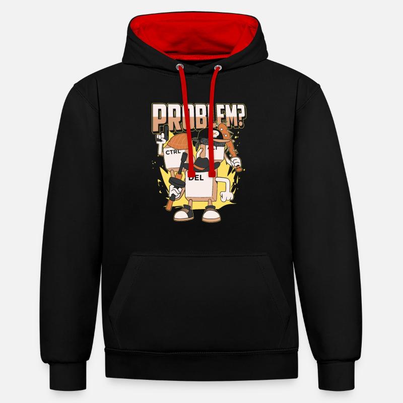 Entwickler Coder Programmierer Cool - Kontrast-Hoodie - Schwarz/Rot