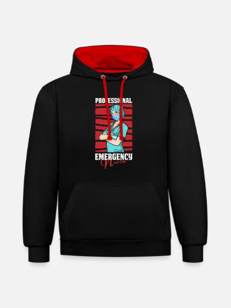 Nurse Professional - Contrast hoodie - black/red