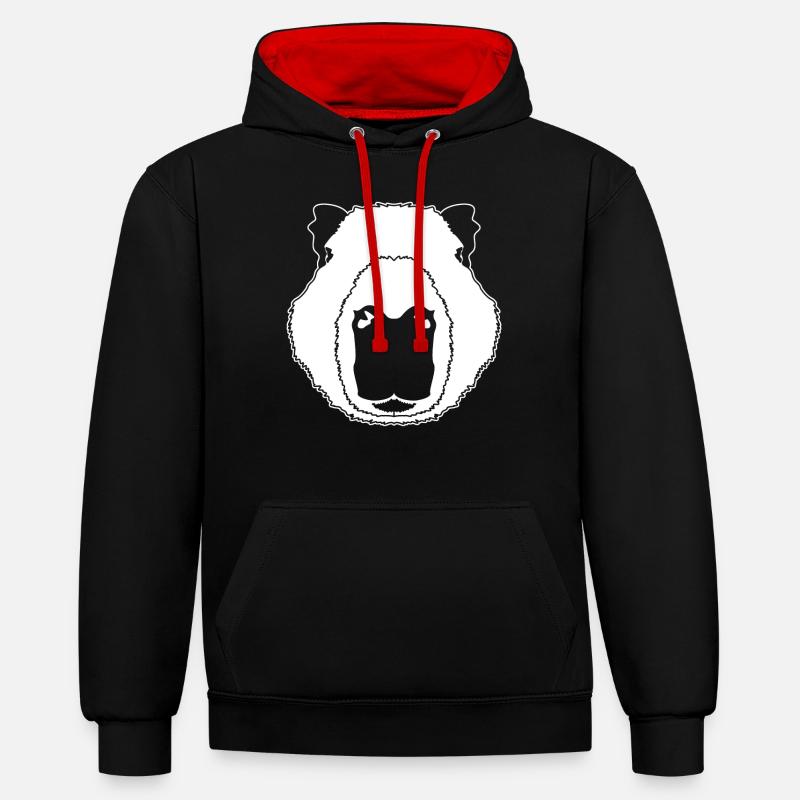 Capybara Capybaras Drôles - Sweat à capuche contrasté - noir/rouge