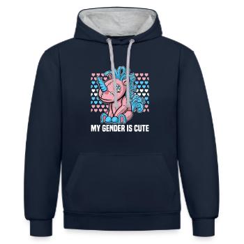 Bisexell Transgender Pride Day LGBT - Contrast hoodie - navy/heather grey - Front - Nico (186cm)
