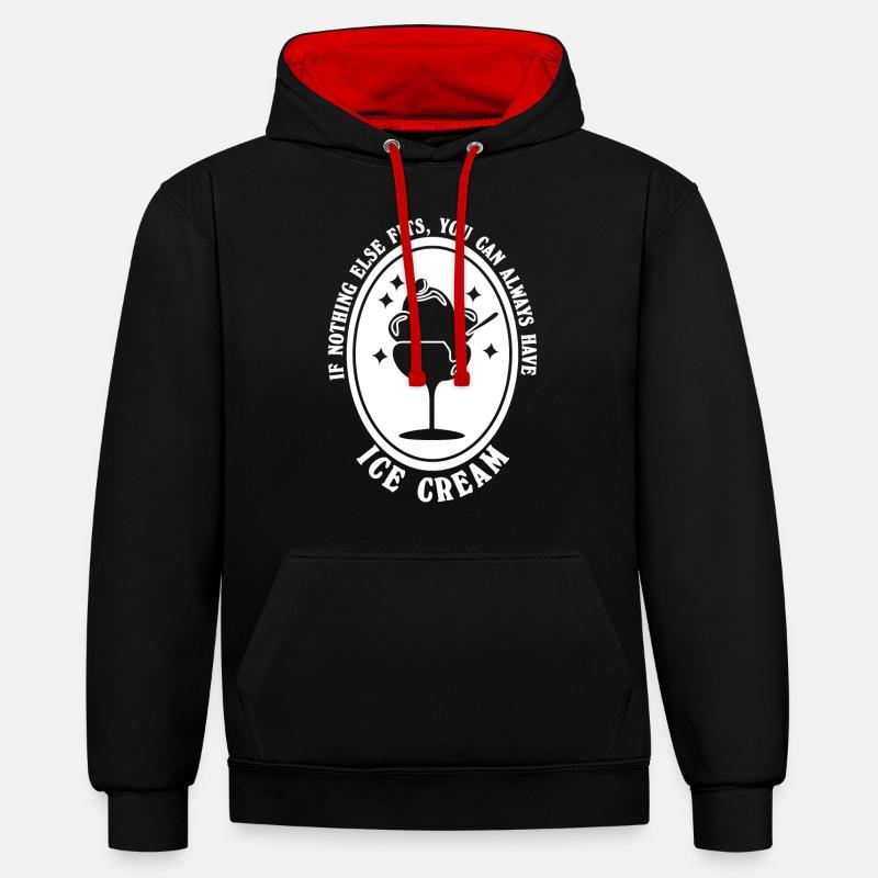 Coupe de crème glacée - Sweat à capuche contrasté - noir/rouge