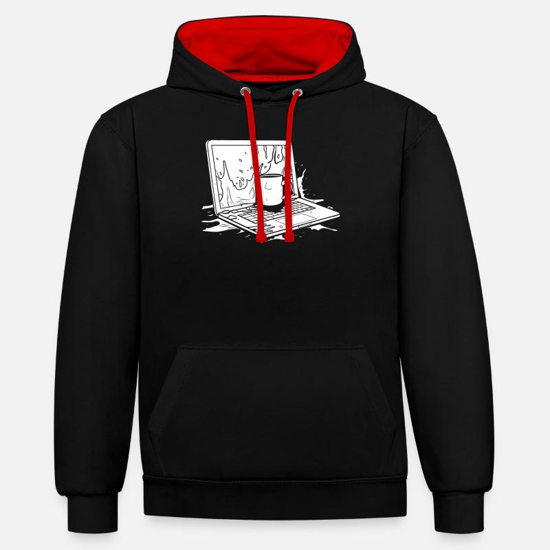 Entwickler Coder Programmierer Kaffee - Kontrast-Hoodie - Schwarz/Rot